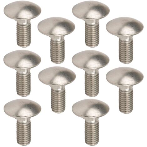 10x vis à tête bombée collet carré DIN 603 acier inoxydable A2 universel, M8x45mm