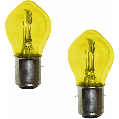 2x Ampoule 6V 25/25W BA20D jaune double filament moto tracteur lumière éclairage bricolage