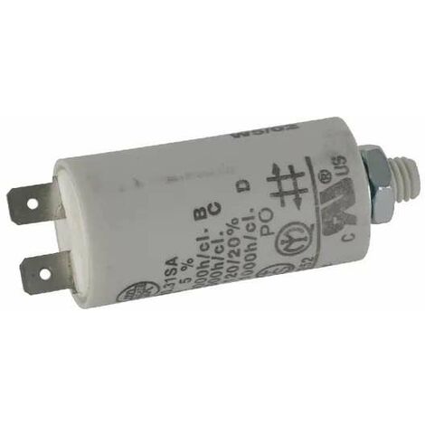 Cyclingcolors – Condensateur de démarrage universel 2µF 450V – Ø25mm longueur 49mm – Fixation M8 avec 2 cosses – Pour moteurs d'appareils électriques