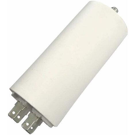 Condensateur de démarrage 25µF 450V Ø40mm longueur 82mm fixation M8 4 cosses Tondeuse électrique Moteur Appareils Electriques Ménagers Connecteur (1/2)