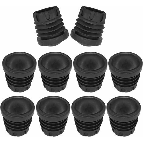 Cyclingcolors – Lot de 10 embouts de tube rond renforcé antidérapant en caoutchouc vulcanisé noir – Résistance 75kg – Øext 37mm pour protection meubles