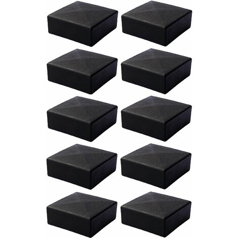 Cyclingcolors – Lot de 10 embouts de tube carré enveloppants en PELD – Protection esthétique pour tubes 60 x 60 mm – Couleur noire – Installation facile (1/2)