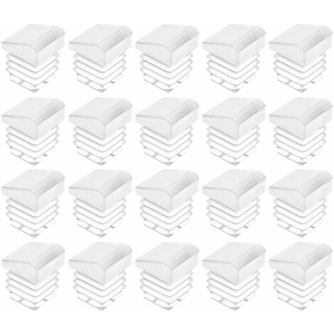 Cyclingcolors – Lot de 20 embouts de tube rentrant carré incliné – PELD antidérapants – Dimensions 30 x 30mm – Pour tubes 25 à 28mm – Installation rapide
