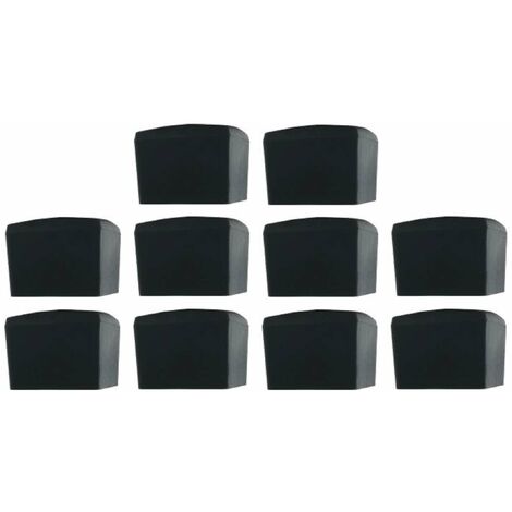 Cyclingcolors – Lot de 10 embouts de tube carré en caoutchouc noir – Dimensions 25 x 25mm – Protection pour pieds de meubles – Finition esthétique