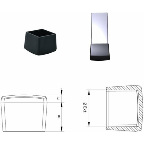 100 Embouts De Protection Pour Cornière 30x30mm - Noir - 3 Cm