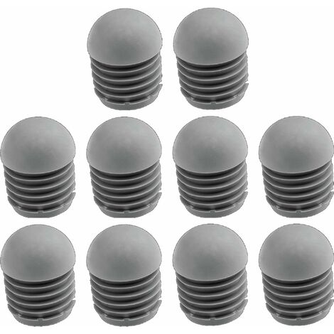 Cyclingcolors – Lot de 10 embouts de tube rond rentrant – Tête demi-sphérique – Ø extérieur 25mm – Matière élastique antidérapante – Protection meubles (1/2)