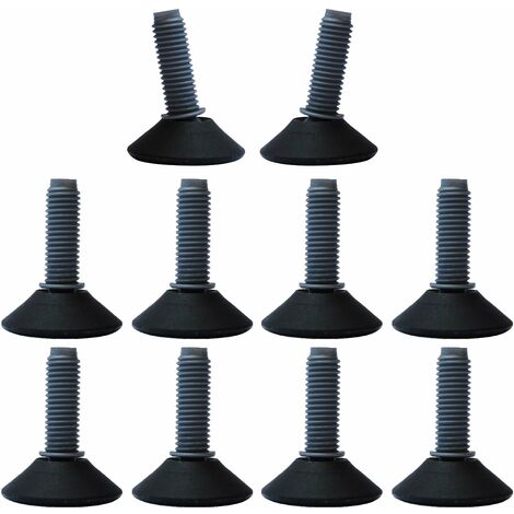 Cyclingcolors – Lot de 10 pieds niveleurs réglables M10 x 30mm – Charge max 150kg – Base Ø 40mm – Pour environnements corrosifs et sanitaires