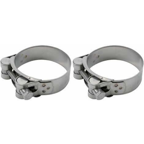 2x Collier de serrage à tourillon bande pleine bords arrondis en acier inoxydable A2 AISI304 Durite Tuyaux Boyau Flexible Inox Etanchéification, diamètre 17-19mm largeur 18mm