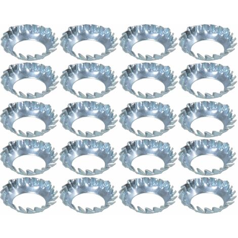 20x Rondelle évantail à denture extérieure rondelle frein dentelée en acier zingué DIN 6798 forme V Dent Fixation Vis Boulon Quincaillerie Electricité, M8 x 15 x 0,5mm (1/2)