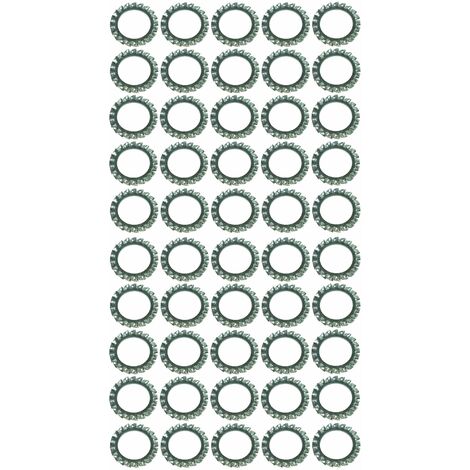 50x Rondelle évantail plate à denture extérieure rondelle frein dentelée en acier zingué DIN 6798 forme A Dent Blocage Fixation Vis Boulon Quincaillerie Electricité, M12x20,5x1mm (1/2)