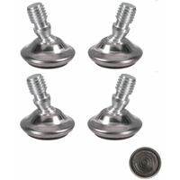 Cyclingcolors – Pied de meuble vérin articulé en acier avec patin réglable – Lot de 4 – Rotule orientable – Filetage M8 – Diamètre base 25mm