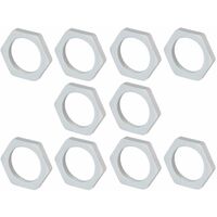 10x Ecrou pour presse étoupe en polyamide PA gris clair filetage PG forme 6 étoiles Fermeture Câble Fils Etanchéité Protection Stabilité, PG13,5