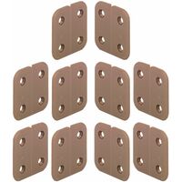 Cyclingcolors – Lot de 10 charnières sans articulation 40 x 40mm – Forme de lame arrondie – 4 trous – Plastique marron pour meubles
