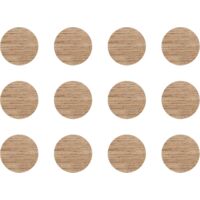 12x Cache vis adhésif autocollant diamètre 40mm protection bouchon trou obturateur meuble table chaise maison, Chêne doré