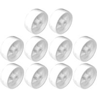 10x Roulette 38mm en plastique rigide blanc pour utilisation universelle Galet Poulie Roue Rouleau Meuble Porte coulissante Tiroir Lit Placard