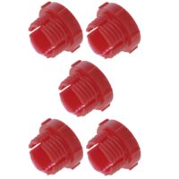 5x Bouchon anti-poussière filetage mâle type BSP en plastique rouge Embout Raccord Capuchon Protection Tuyau Hydraulique Tube, diamètre filetage 1''