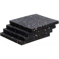 Cyclingcolors – Lot de 4 dalles d'isolation en granulés de caoutchouc – Imputrescibles et anti-dérapantes – Isolation phonique – Dimensions 90 x 60 x 20mm