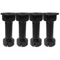 Cyclingcolors – Pied de meuble cuisine réglable 150 à 210 mm – Ø 28 mm – Base plastique compatible plinthe – Lot de 4