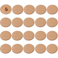 Cyclingcolors – Lot de 20 cache vis en plastique marron – Diamètre intérieur 4mm, extérieur 17mm – Tête plate pour vis CHC et FHC – Applications meubles