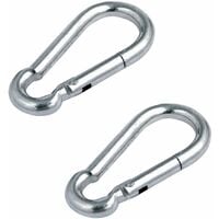 2x mousqueton acier diamètre 10mm x longueur 100mm Chaîne Attache Corde Sangle