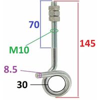 Support Hamac 200kg Crochet Balançoire Sécurité M10 - 2 Pièces | Support Hamac Plafond Bois Béton 200kg Crochet Pour Plafond Béton