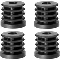 Cyclingcolors – Lot de 4 embouts de tube rentrant rond Ø30mm – Charge maximale 200kg – Taraudé M8 pour pieds réglables – Plastique PA noir