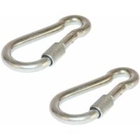 2x mousqueton verrouillable diamètre 7mm x longueur 70mm avec écrou de verrouillage Chaîne Attache Corde Sangle