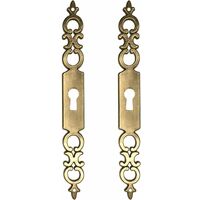 Cyclingcolors – Lot de 2 entrées de clé en laiton vieilli – Style rustique vintage pour meubles anciens – Métal de haute qualité – Dimensions standard