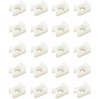 20x Support collier de serrage à visser en plastique blanc guide Câble Gaine Tube Electricité Attache Serre câble Vis, pour collier de serrage 9mm