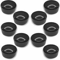 10x Embout de tube enveloppant rond 60mm plastique Chaise Meuble Cache Bouchon Capuchon, noir