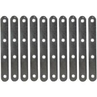 Cyclingcolors – Patte d'assemblage droite perforée en zinc blanc – Lot de 10 – Bouts ronds – 100x15x2mm – Fixation meuble lit bureau