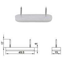METALLIXITY Lot De 20 Patins Cloutés Pour Pieds De Meubles - Tête Plastique 14 Mm - Blanc