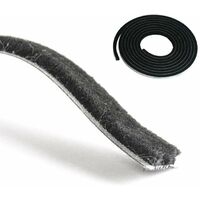 Cyclingcolors – Joint de porte et fenêtre noir non adhésif – Bande anti-poussière coulissante 14mm x 4mm x 10m – Isolation pour verre et meuble