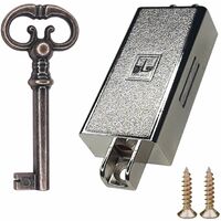 Cyclingcolors – Serrure espagnolette avec clé de remplacement – Pour meuble ancien, armoire, buffet – Entraxe 64mm, largeur 28mm, épaisseur 14,5mm