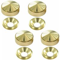 Cyclingcolors – Lot de 4 cache vis laiton doré or – Rosace et cuvette 16 mm – Fixation plaques entreprise et maison – Compatible vis 4-5 mm