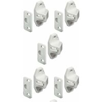 Cyclingcolors – Lot de 5 loqueteaux à rouleau blanc – Plastique durable – Contre pièce à visser pour installation facile – Sécurise portes meubles
