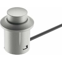 Interrupteur à poussoir fonction marche arrêt 14 x 20mm avec câble d'alimentation 2 mètres protection IP20 plastique gris à encastrer Eclairage Lumière Bouton ON OFF Commutateur Maison