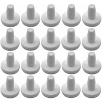 Cyclingcolors – Lot de 20 embouts de tube à insérer Ø 16mm – PELD blanc – Diamètre intérieur 6,5mm – Installation facile pour meubles et chaises