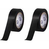 2x Ruban adhésif isolant PVC 19mm x 10m pour fils électriques tension de rupture 6000V Scotch Electricité Résistant Protection, noir