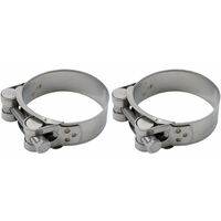 2x Collier de serrage à tourillon bande pleine bords arrondis en acier inoxydable A2 AISI304 Durite Tuyaux Boyau Flexible Inox Etanchéification, diamètre 23-25mm largeur 18mm