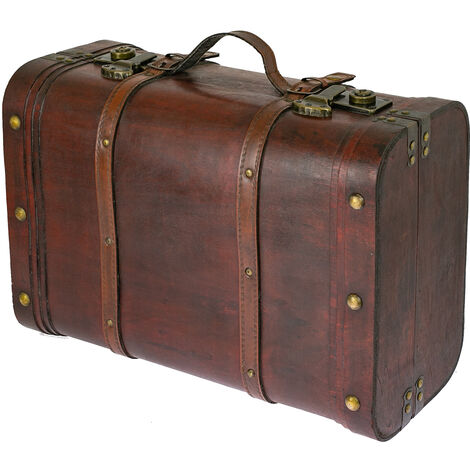 HMF 6412-145 Schatztruhe Schatzkiste Holzkiste Vintage Koffer Peru, 45 x 30,5 x 20 cm