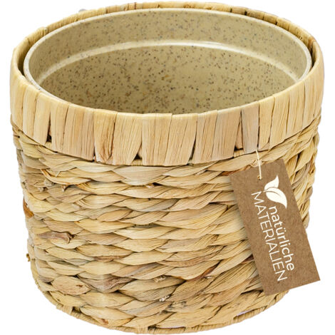 HMF 3728019CM Innovativer Blumentopf geflochten aus Wasserhyazinthe