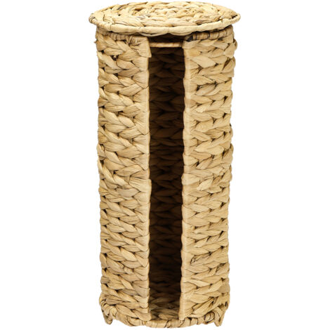 HMF Toilettenpapier Aufbewahrung geflochten aus nachhaltiger Wasserhyazinthe  3 WC Rollen  37 x 17 cm