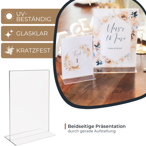 KDS A5 Tischaufsteller Sofie – Drehbar, 3 Seiten, Aus PVC, Für Menükarten Und Flyer, Wetterfest