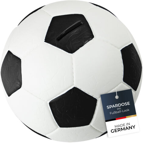 HMF 4790-01 Spardose Fußball Lederoptik 15 cm Durchmesser, schwarz weiß (1/5)