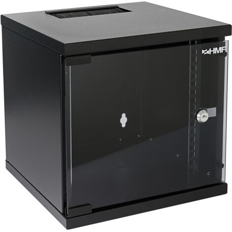 HMF 63400 Serverschrank 10 Zoll, Tiefe 300 mm, 6 HE, Schwarz