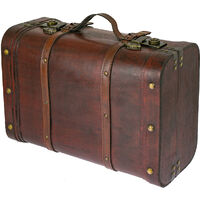 HMF 6412-145 Schatztruhe Schatzkiste Holzkiste Vintage Koffer Peru, 45 x 30,5 x 20 cm
