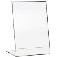 HMF 46930 Tischaufsteller L-Ständer Din A6 Acryl, Menükartenhalter, Hochformat, 11 x 15 x 8,3 cm