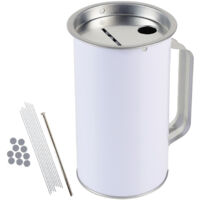 HMF 45000-07 Spendendose mit Griff, Spardose, Sammelbüchse, 14,5 x 8 cm, lichtgrau