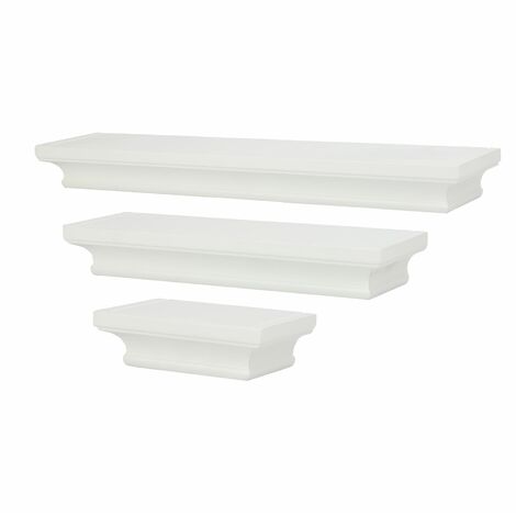 3 White Floating Shelves | M&W - White